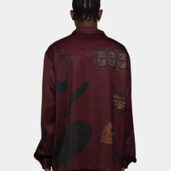 International Collective Casino Essentials Button Down Shirt Burgundy -Nuvora Fit Sales 02042525 YX500 mens 0060