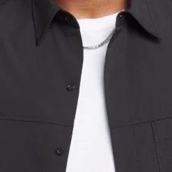 XXIII Felix Cropped Button Up Shirt Black -Nuvora Fit Sales 02042545 YB001 mens 0031