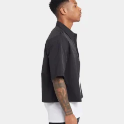 XXIII Felix Cropped Button Up Shirt Black -Nuvora Fit Sales 02042545 YB001 mens 0051