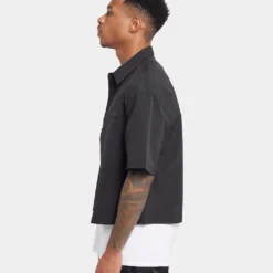 XXIII Felix Cropped Button Up Shirt Black -Nuvora Fit Sales 02042545 YB001 mens 0061