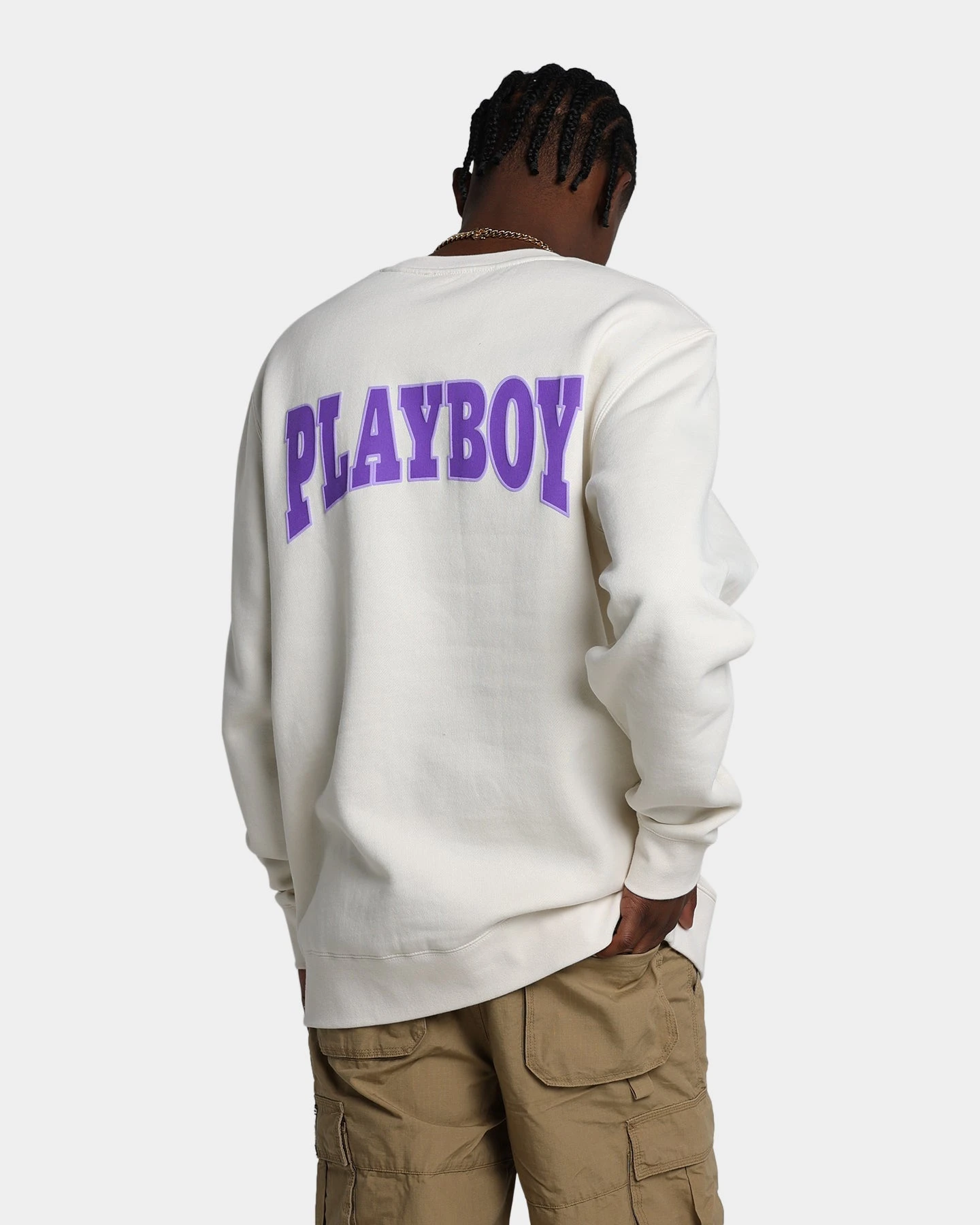 Playboy By Culture Kings Varsity Crewneck Ecru 4 Playboy By Culture Kings Varsity Crewneck Ecru - Image 2