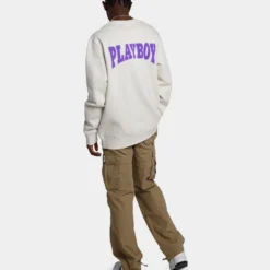 Playboy By Culture Kings Varsity Crewneck Ecru 14 Playboy By Culture Kings Varsity Crewneck Ecru -Nuvora Fit Sales 02042558 YE017 mens 0030