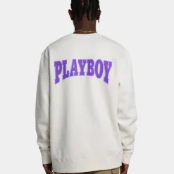 Playboy By Culture Kings Varsity Crewneck Ecru 16 Playboy By Culture Kings Varsity Crewneck Ecru -Nuvora Fit Sales 02042558 YE017 mens 0050