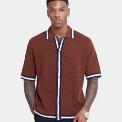 XXIII Diego Button Up Shirt Brown/Navy/White