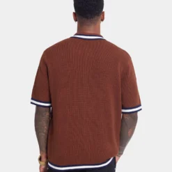 XXIII Diego Button Up Shirt Brown/Navy/White -Nuvora Fit Sales 02042571 YB502 mens 0040