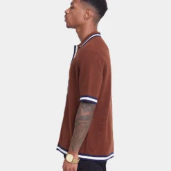 XXIII Diego Button Up Shirt Brown/Navy/White -Nuvora Fit Sales 02042571 YB502 mens 0060