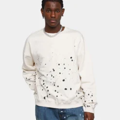MNML Ink Spill Crewneck Off White