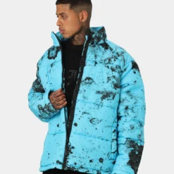 Saint Morta Acid Puffer Jacket Cyan/Black -Nuvora Fit Sales 02042982 YD727 mens 0060