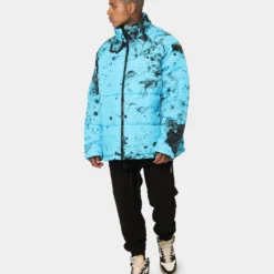 Saint Morta Acid Puffer Jacket Cyan/Black -Nuvora Fit Sales 02042982 YD727 mens 0070
