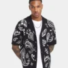 XXIII Ethan Paisley Button Up Shirt Black -Nuvora Fit Sales 02043164 YB001 mens 010