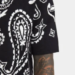 XXIII Ethan Paisley Button Up Shirt Black -Nuvora Fit Sales 02043164 YB001 mens 070