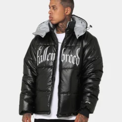 Fallen Breed Logo Puffer Jacket Black