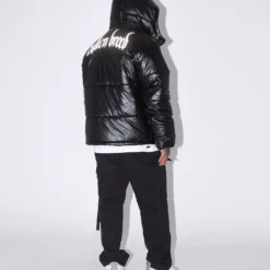 Fallen Breed Logo Puffer Jacket Black -Nuvora Fit Sales 02043238 YB001 mens 00100