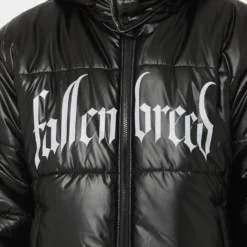 Fallen Breed Logo Puffer Jacket Black -Nuvora Fit Sales 02043238 YB001 mens 0050