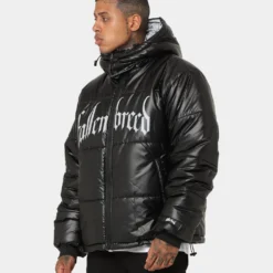 Fallen Breed Logo Puffer Jacket Black -Nuvora Fit Sales 02043238 YB001 mens 0080