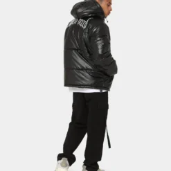 Fallen Breed Logo Puffer Jacket Black -Nuvora Fit Sales 02043238 YB001 mens 0090