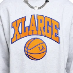 X-Large College Logo Crewneck Ash Grey -Nuvora Fit Sales 02043246 YG059 mens 0030
