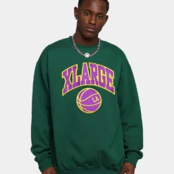X-Large College Logo Crewneck Green
