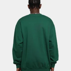 X-Large College Logo Crewneck Green -Nuvora Fit Sales 02043246 YG600 mens 0040