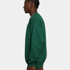 X-Large College Logo Crewneck Green -Nuvora Fit Sales 02043246 YG600 mens 0060