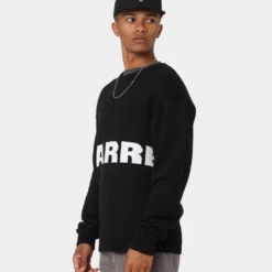Carré Statement Knitted Sweater Black -Nuvora Fit Sales 02043340 YB001 mens 060