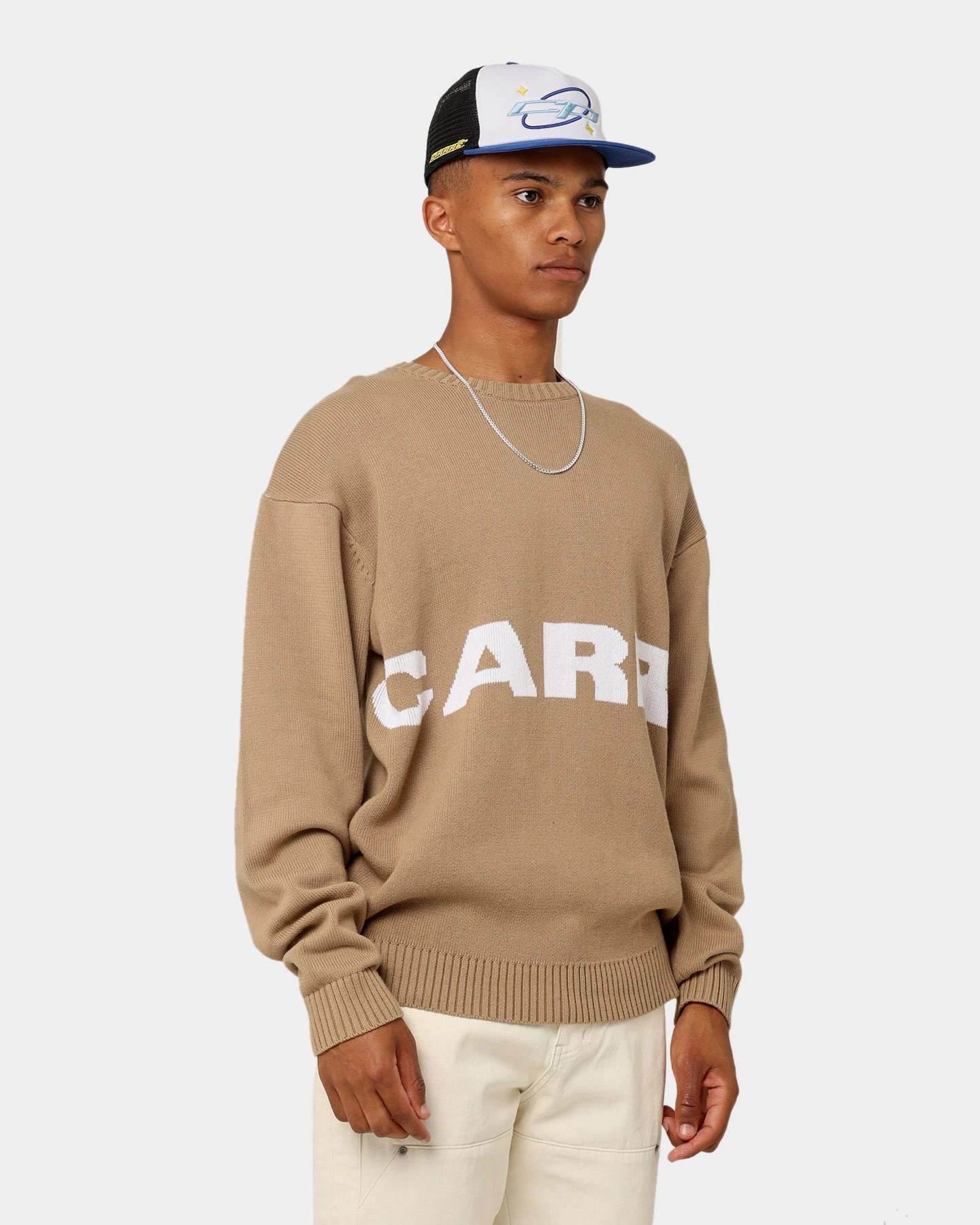 Carré Statement Knitted Sweater Stone 3 Carré Statement Knitted Sweater Stone