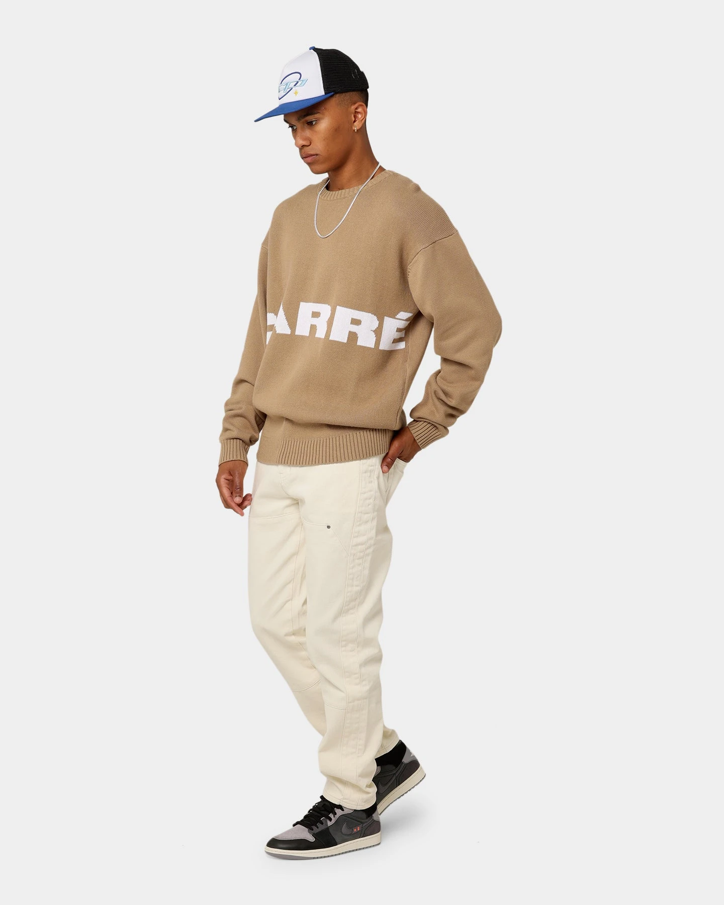 Carré Statement Knitted Sweater Stone 5 Carré Statement Knitted Sweater Stone - Image 3