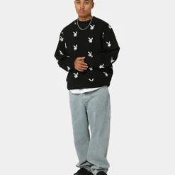 Playboy By CK Bunny Knit Sweater Black 10 Playboy By CK Bunny Knit Sweater Black -Nuvora Fit Sales 02043357 YB001 mens 0020