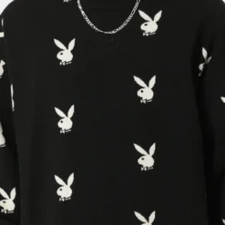 Playboy By CK Bunny Knit Sweater Black 11 Playboy By CK Bunny Knit Sweater Black -Nuvora Fit Sales 02043357 YB001 mens 0030