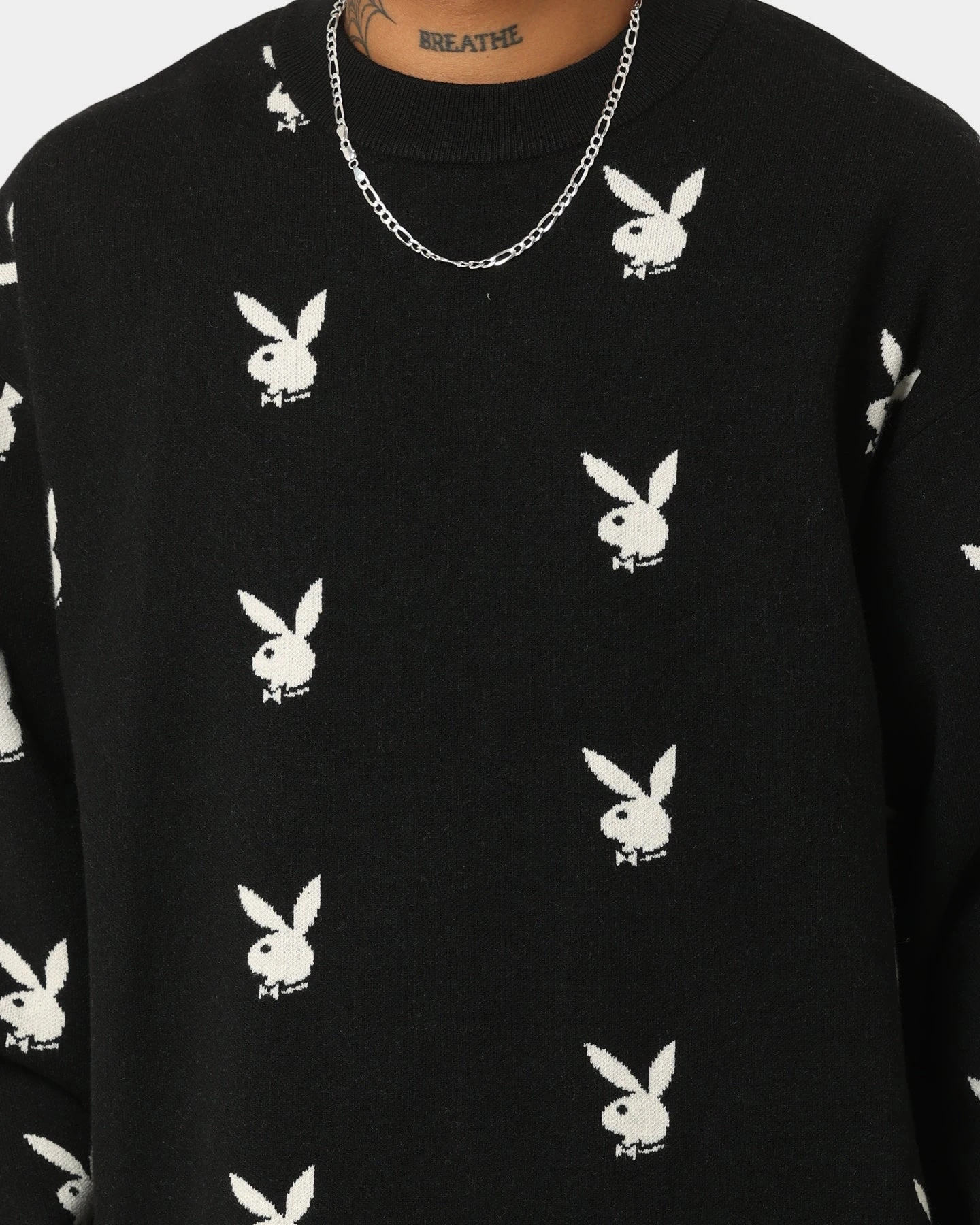Playboy By CK Bunny Knit Sweater Black 5 Playboy By CK Bunny Knit Sweater Black - Image 3