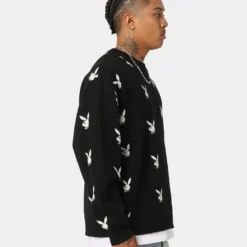 Playboy By CK Bunny Knit Sweater Black 13 Playboy By CK Bunny Knit Sweater Black -Nuvora Fit Sales 02043357 YB001 mens 0050