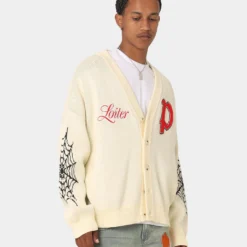 Loiter Spider Cardigan Cream -Nuvora Fit Sales 02043428 YC600 mens 0060