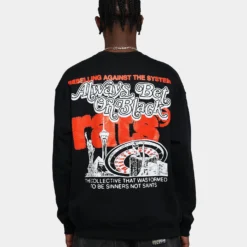 Rats Get Fat Bet On Black Crewneck Black -Nuvora Fit Sales 02043432 YB001 mens 0050