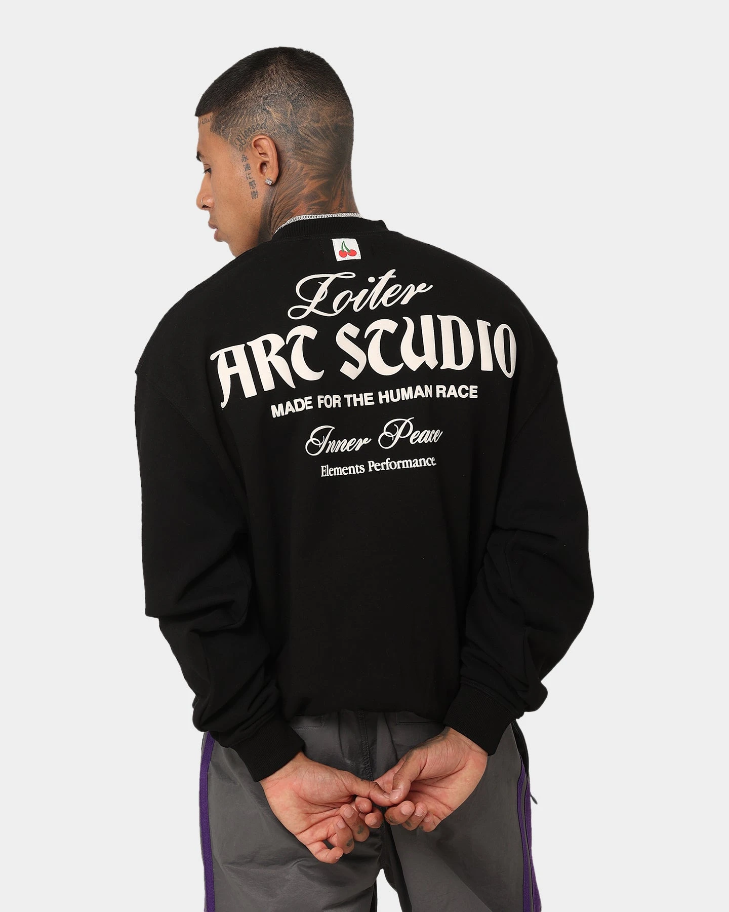 Loiter Art Studio Crewneck Black 5 Loiter Art Studio Crewneck Black - Image 3