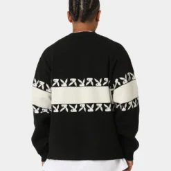 Playboy By CK Cozy Knit Sweater Black/Off White -Nuvora Fit Sales 02043468 YB362 mens 0040