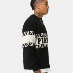 Playboy By CK Cozy Knit Sweater Black/Off White -Nuvora Fit Sales 02043468 YB362 mens 0050