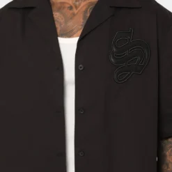 Saint Morta Gothic Bowling Shirt Black -Nuvora Fit Sales 02043469 YB001 mens 0040