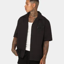 Saint Morta Gothic Bowling Shirt Black -Nuvora Fit Sales 02043469 YB001 mens 0070
