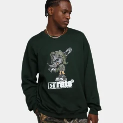 Rats Get Fat Ratman Crewneck Forest Green