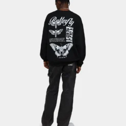 Goat Crew Butterfly Effect Vintage Crewneck Black Wash -Nuvora Fit Sales 02043707 YB295 mens 0030