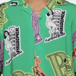 Pas De Mer Souvenir Shirt Green -Nuvora Fit Sales 02043755 YG600 mens 0030