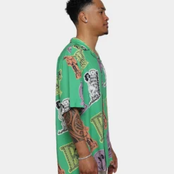 Pas De Mer Souvenir Shirt Green -Nuvora Fit Sales 02043755 YG600 mens 0050