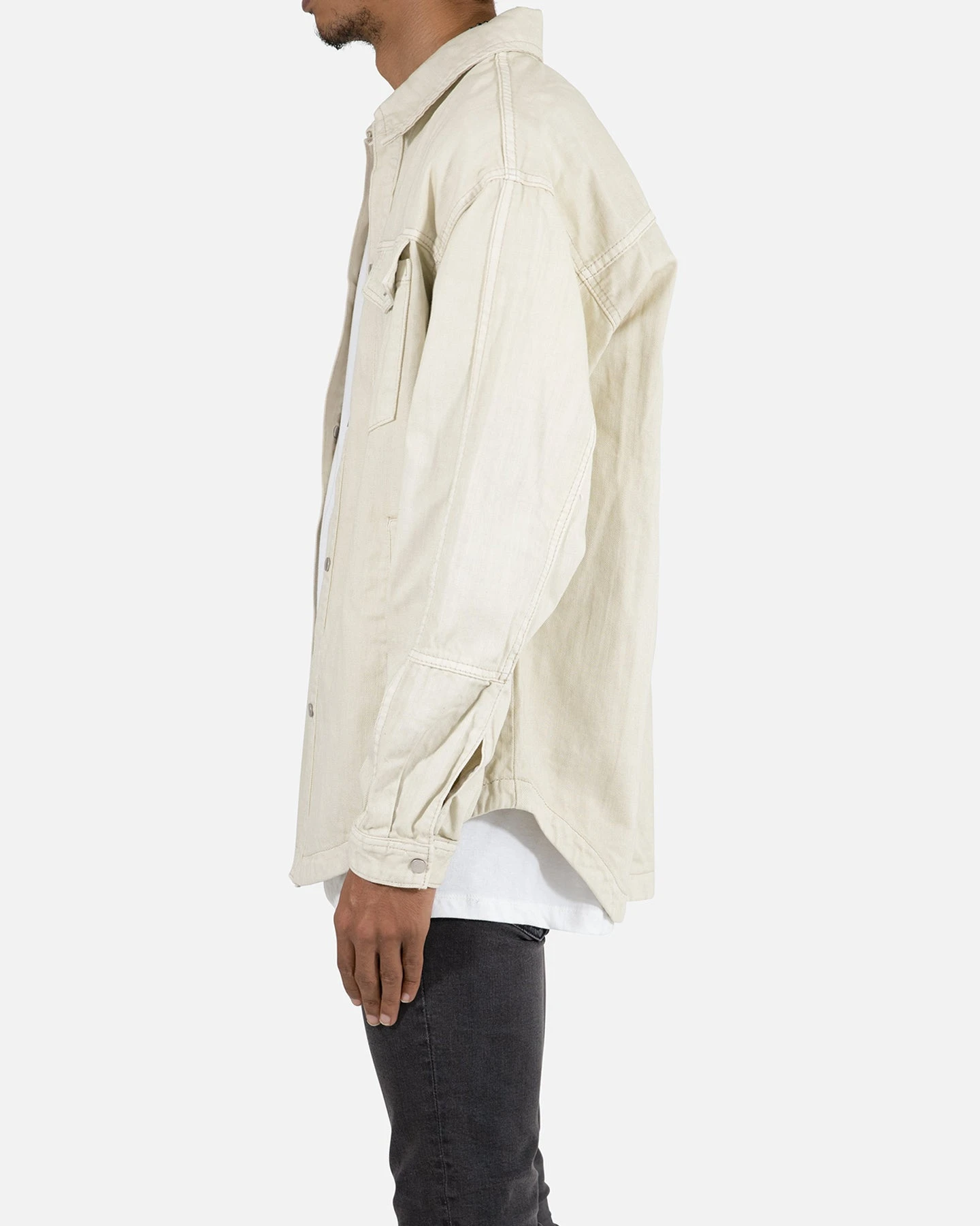 MNML Denim Over Long Sleeve T-Shirt White 5 MNML Denim Over Long Sleeve T-Shirt White - Image 3