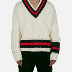 MNML Classic V Neck Sweater Off White