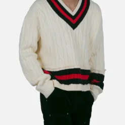 MNML Classic V Neck Sweater Off White -Nuvora Fit Sales 02044458 YO007 mens 000050