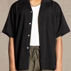 Saint Morta Villa Short Sleeve Shirt Black -Nuvora Fit Sales 02044599 YB001 mens 000030