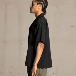 Saint Morta Villa Short Sleeve Shirt Black -Nuvora Fit Sales 02044599 YB001 mens 000060