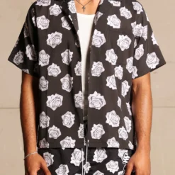 Saint Morta Vintage Rose Short Sleeve Shirt Black 15 Saint Morta Vintage Rose Short Sleeve Shirt Black -Nuvora Fit Sales 02044600 YB001 mens 0030
