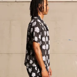 Saint Morta Vintage Rose Short Sleeve Shirt Black 17 Saint Morta Vintage Rose Short Sleeve Shirt Black -Nuvora Fit Sales 02044600 YB001 mens 0050
