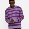 MNML Striped Mohair Sweater Purple -Nuvora Fit Sales 02044644 YP200 mens 0010